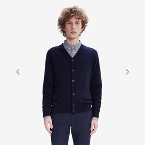APC Men's Navy Cardigan Sweater size M